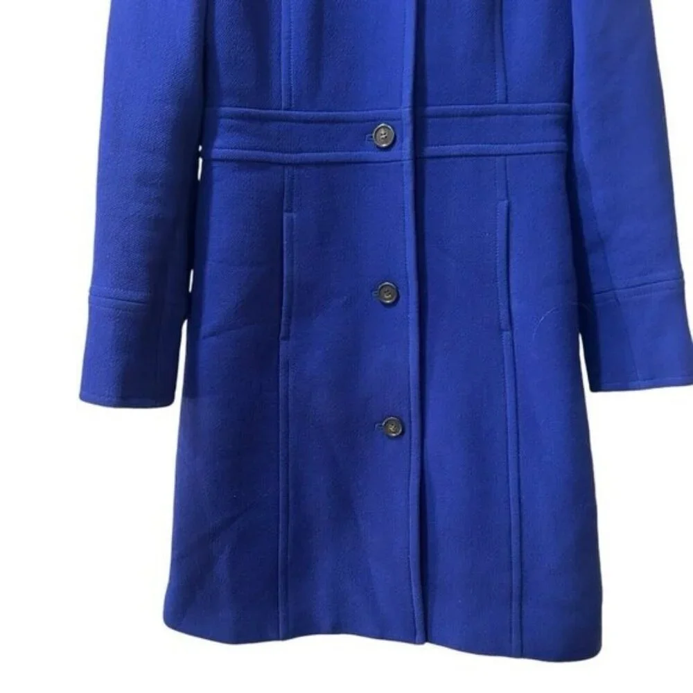 J.Crew Wool Ladies Day Coat 4 Blue Thinsulate Preppy Classic Money - Picture 5 of 8